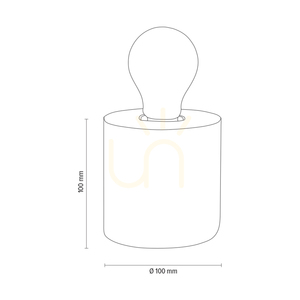 Robustná stolná lampa, 1xE27, Max. 25 W, biely betón/čierny PVC kábel, Ø 10 cm small 4