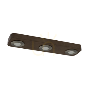 Stropné svietidlo Sunniva, obsahuje 3x LED 3000 K 5 W, bukové a orechové drevo / saténový kov, 42 cm small 0