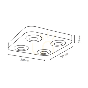 Stropné svietidlo Sunniva, obsahuje 4x LED 3000 K 5 W, bukové a orechové drevo / saténový kov, 26 cm small 2