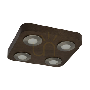 Stropné svietidlo Sunniva, obsahuje 4x LED 3000 K 5 W, bukové a orechové drevo / saténový kov, 26 cm small 0