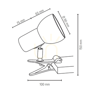 Lampa Svenda s upínacím držiakom, 1xE27, Max. 60 W, olejovaný dub / chrómový kov / biely kovový tienidlo, 14 cm small 2