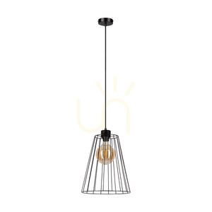 Závesné svietidlo Swan, 1xE27, Max. 60 W, čierny kov / čierny PVC kábel / čierny kovový tienidlo, Ø 30 cm small 0