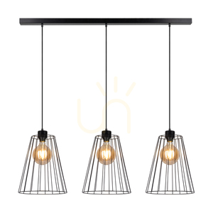 Závesné svietidlo Swan, 3xE27, Max. 60 W, čierny kov / čierny PVC kábel / čierny kovový tienidlo, 117 cm small 1