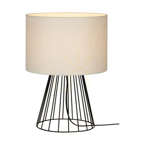 Stolná lampa Swan, 1xE27, Max. 40 W, čierny kov / čierny PVC kábel / biele tienidlo, Ø 25 cm small 1