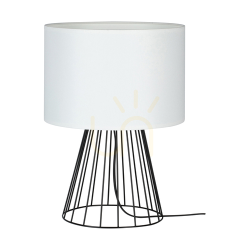 Skontrolujte Stolná lampa Swan, 1xE27, Max. 40 W, čierny kov / čierny PVC kábel / biele tienidlo, Ø 25 cm