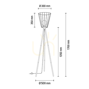 Stojaca lampa Swan, 1xE27, Max. 40 W, čierny kov / čierny PVC kábel / čierny kovový tienidlo, Ø 30 cm small 2