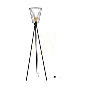 Stojaca lampa Swan, 1xE27, Max. 40 W, čierny kov / čierny PVC kábel / čierny kovový tienidlo, Ø 30 cm small 0