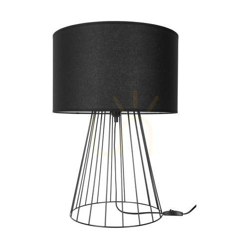 Skontrolujte Stolná lampa Swan, 1xE27, Max. 60 W, čierny kov / čierny PVC kábel / čierny tienidlo, Ø 40 cm