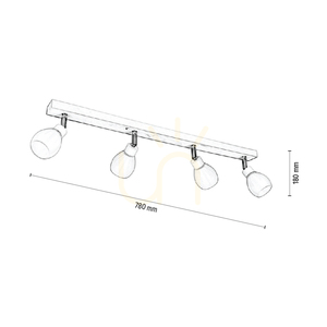 Stropné svietidlo Talea Incl. 4xG9 LED, max.. 3 W, breza/biely kov/biely sklenený tienidlo, 78 cm small 4