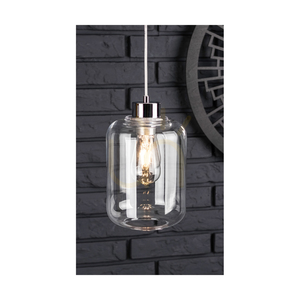 Závesné svietidlo Tarro, 1xE27, Max. 60 W, chrómovaný kov / priehľadný PVC kábel / priehľadný sklenený tienidlo, Ø 17 cm small 2