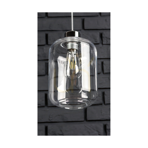 Závesné svietidlo Tarro, 3xE27, Max. 60 W, chrómovaný kov / priehľadný PVC kábel / priehľadný sklenený tienidlo, 76 cm small 2