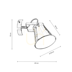 Nástenná svietidlo Tekla, 1xE27, Max. 60 W, chrómovaný kov, 17 cm small 3