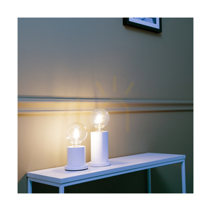 Stolná lampa Tasse, 1xE27, Max. 25 W, biele bukové drevo, priehľadný PVC kábel, Ø 10 cm small 2