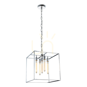 Závesné svietidlo Telaio, 5xE27, Max. 60 W, chrómovaný kov/číre sklo, 35,5 cm small 0