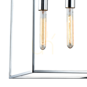 Závesné svietidlo Telaio, 6xE27, Max. 60 W, chrómovaný kov/číre sklo, 116,8 cm small 1