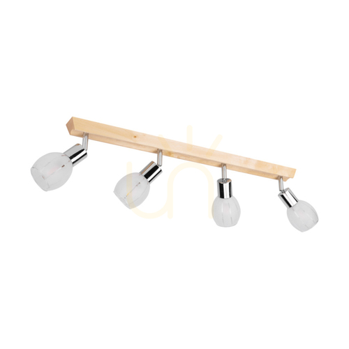 Skontrolujte Stropné svietidlo Tessa, 4xE14, Max. 40 W, breza/saténový kov/biely priehľadný sklenený tienidlo, 78 cm