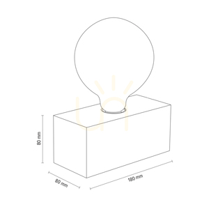 Stolná lampa Theo, 1xE27, Max. 25 W, breza/čierna, PVC kábel 18 cm small 2