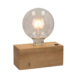 Stolná lampa Theo, 1xE27, Max. 25 W, olejovaný dub/čierna, PVC kábel s integrovanou USB nabíjačkou, 18 cm small 1