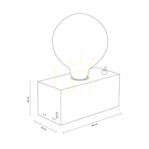Stolná lampa Theo, 1xE27, Max. 25 W, olejovaný dub/čierna, PVC kábel s integrovanou USB nabíjačkou, 18 cm small 2