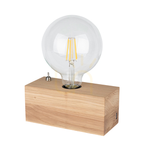 Stolná lampa Theo, 1xE27, Max. 25 W, olejovaný dub/čierna, PVC kábel s integrovanou USB nabíjačkou, 18 cm small 0
