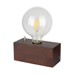 Stolná lampa Theo, 1xE27, Max. 25 W, bukové a orechové drevo, čierny PVC kábel s integrovanou USB nabíjačkou, 18 cm small 0