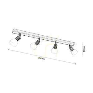 Stropné svietidlo Timon, 4xE14, Max. 40 W, olejovaný dub / saténový kov / biely sklenený tienidlo, 85 cm small 2