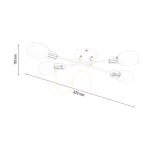 Stropné svietidlo Tosca, 4xE14, Max. 40 W, saténovo-kovová/biela, sklenený tienidlo, 67 cm small 3