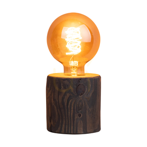 Stolná lampa Trabo, 1xE27, Max. 25 W, borovica morená na šedo, čierny PVC kábel, Ø 8–12 cm small 1