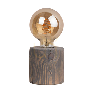 Stolná lampa Trabo, 1xE27, Max. 25 W, borovica morená na šedo, čierny PVC kábel, Ø 8–12 cm small 0