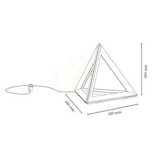 Stolná lampa Trigonon, 1xLED, 3000 K, 27 W, olejovaný dub/čierna, PVC kábel 42 cm small 3