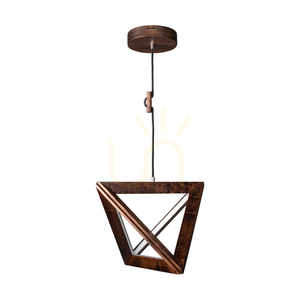 Závesné svietidlo Trigonon, 1xLED, 3000 K, 27 W, bukové a orechové drevo, čierny opletený kábel, 42 cm small 0