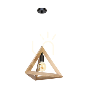 Závesné svietidlo Trigonon, 1xE27, Max. 60 W, breza/čierny kov/čierny PVC kábel, 42 cm small 0