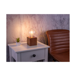 Stolná lampa Trongo, 1xE27, Max. 25 W, bukové a orechové drevo, čierny PVC kábel, 10 cm small 4