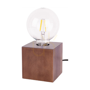 Stolná lampa Trongo, 1xE27, Max. 25 W, bukové a orechové drevo, čierny PVC kábel, 10 cm small 0