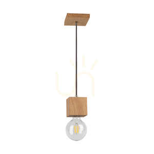 Závesné svietidlo Trongo Square, 1xE27, Max. 60 W, olejovaný dub/antracit, opletený kábel 10 cm small 0