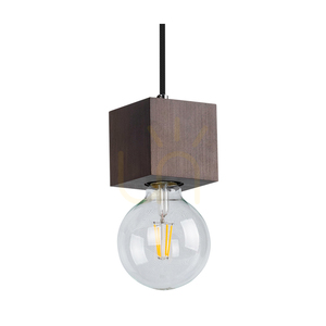 Závesné svietidlo Trongo Square, 4xE27, Max. 60 W, bukové a orechové drevo, čierny opletený kábel, 34 cm small 1
