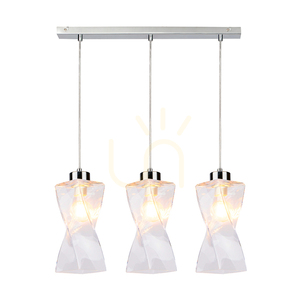 Závesné svietidlo Twist, 3xE27, Max. 25 W, chrómovaný kov / priehľadný PVC kábel / priehľadný sklenený tienidlo, 52 cm small 1