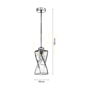 Závesné svietidlo Twist, 1xE27, Max. 25 W, chrómovaný kov / priehľadný PVC kábel / priehľadný sklenený tienidlo, 10 cm small 2