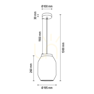 Závesné svietidlo Vaso 1xE27 Max. 60 W, olejovaný dub / priehľadný PVC kábel / priehľadný sklenený tienidlo Ø 19,5 cm small 3