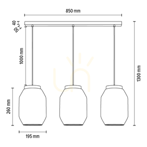 Závesné svietidlo Vaso, 3xE27, Max. 60 W, olejovaný dub / priehľadný PVC kábel / priehľadný sklenený tienidlo, 85 cm small 5