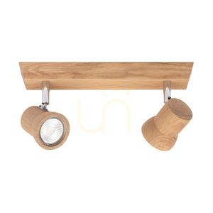 Stropné svietidlo Venla, obsahuje 2 pätice GU10, max.. 5 W, olejovaný dub/chróm, 29 cm small 1