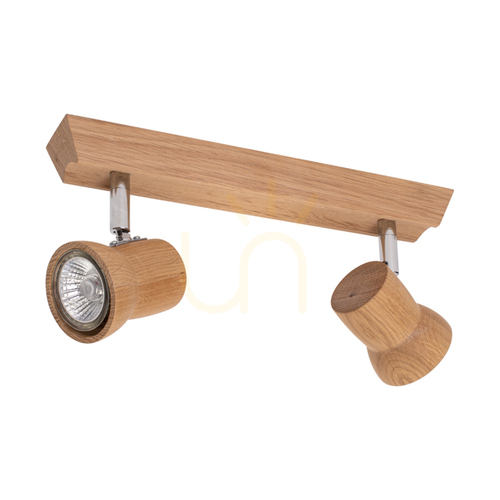 Skontrolujte Stropné svietidlo Venla, obsahuje 2 pätice GU10, max.. 5 W, olejovaný dub/chróm, 29 cm