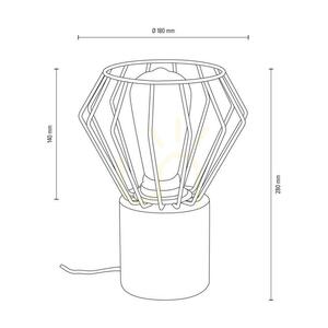 Stolná lampa Vento, 1xE27, Max. 15 W LED, olejovaný dub / čierny PVC kábel / čierny kovový tienidlo, Ø 18 cm small 2