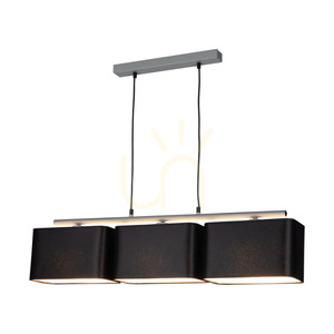 Závesné svietidlo Vertigo, 3xE27, Max. 25 W, sivý kov / čierny PVC kábel / čierne tienidlo, 86 cm small 1