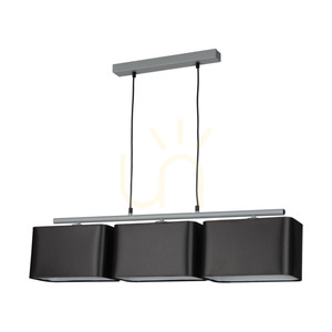 Závesné svietidlo Vertigo, 3xE27, Max. 25 W, sivý kov / čierny PVC kábel / čierne tienidlo, 86 cm small 0