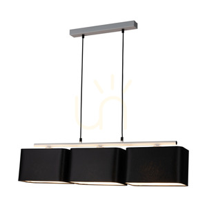Závesné svietidlo Vertigo, 3xE27, Max. 25 W, biely kov / čierny PVC kábel / čierne tienidlo, 86 cm small 1