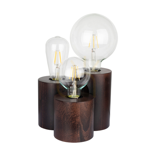 Skontrolujte Stolná lampa Vincent, 3xE27, Max. 15 W, bukové a orechové drevo, čierny PVC kábel, 19,5 cm