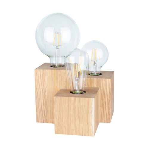 Skontrolujte Stolná lampa Vincent Square, 3xE27, Max. 15 W, olejovaný dub/čierna, 20 cm PVC kábel