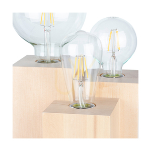 Stolná lampa Vincent Square, 3xE27, Max. 15 W, breza/čierna, 20 cm PVC kábel small 1