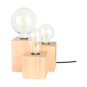 Stolná lampa Vincent Square, 3xE27, Max. 15 W, breza/čierna, 20 cm PVC kábel small 0